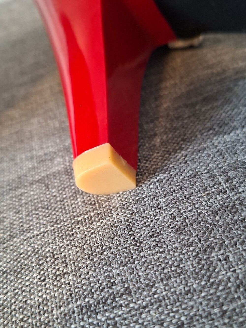 Pixie Cove Red and White Patten T-Strap Platform Heels - Picture 10 of 11